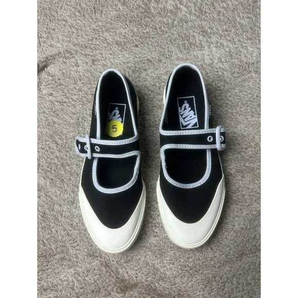 Vans Mary Jane Ballerina Black Women’s Sz 5 Athletic Shoe Black Sneaker New - Picture 11 of 11